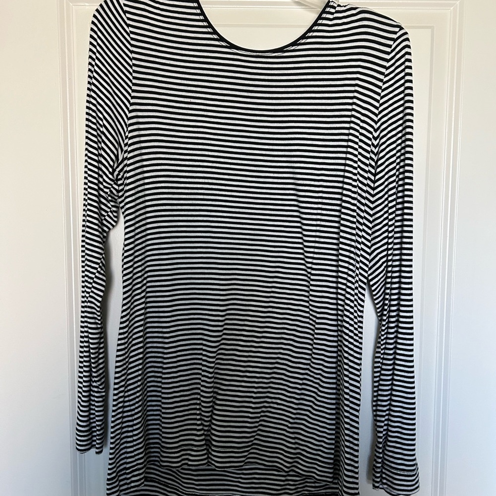 Chicos Black and White Striped Women's Top